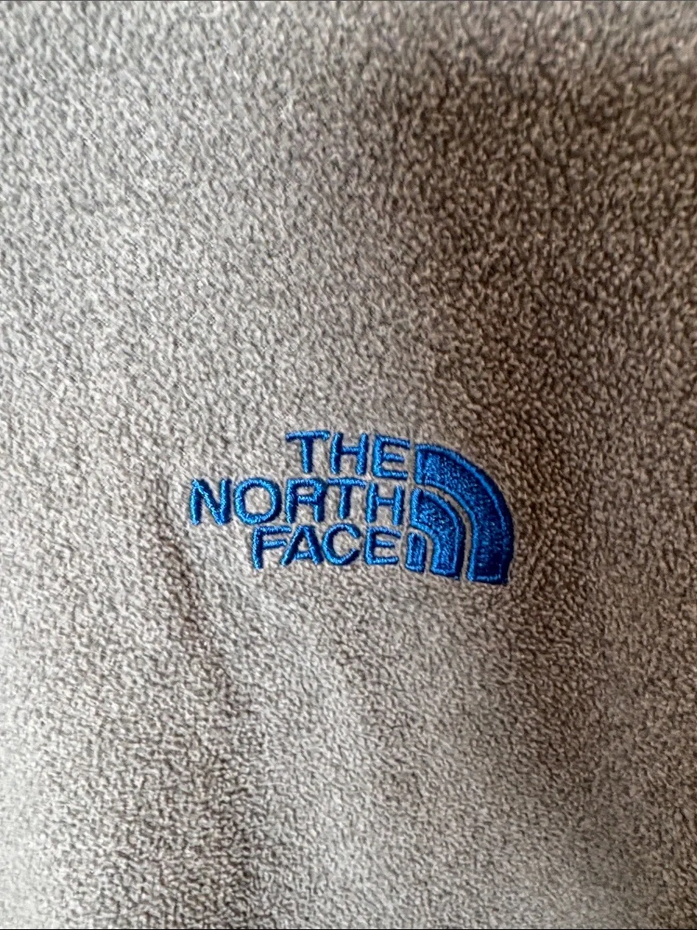 The North Face Gray Fleece Quarter-Zip with Blue Accents